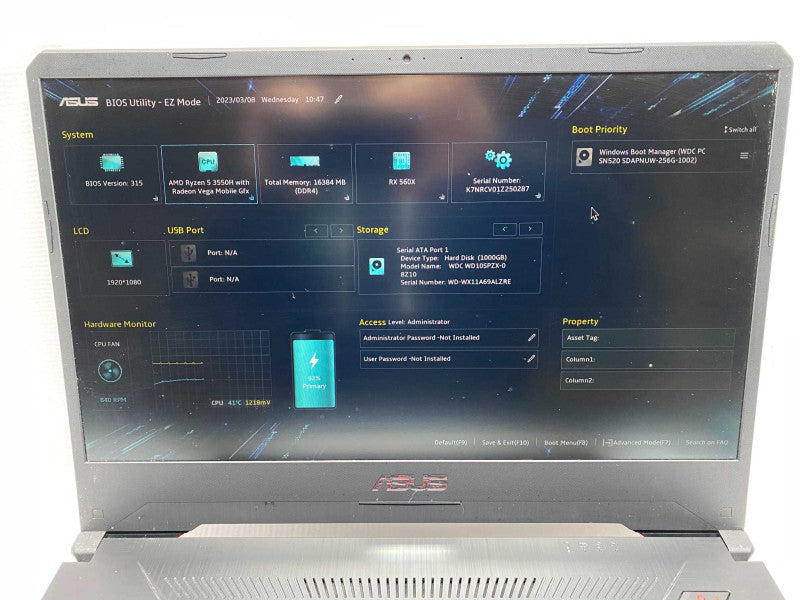 15.5\\" ASUS TUF Gaming FX505Y with AMD Ryzen 5 3550H CPU 16GB RAM -
