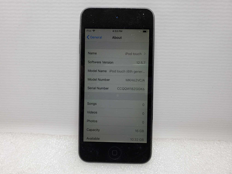 Apple iPod Touch 6th Gen - 16 GB - Black [A1574] (