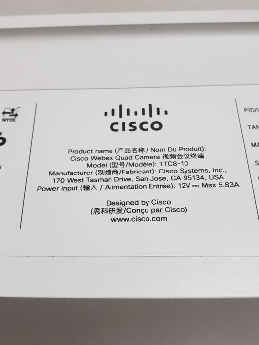 CISCO CS-QUADCAM QUAD WEBEX CONFERENCE ROOM CAMERA **READ** )
