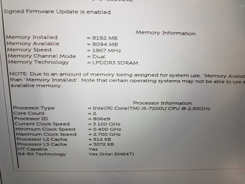 Dell XPS 13 9360 i5-7200U @ 2.50ghz / 8gb ram / 256gb SSD / 13.3\\" #
