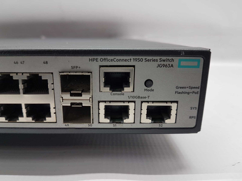 HP JG963A OFFICECONNECT 1950-48G-2SFP+-2XGT-PoE+ 370W / Fact Reset #