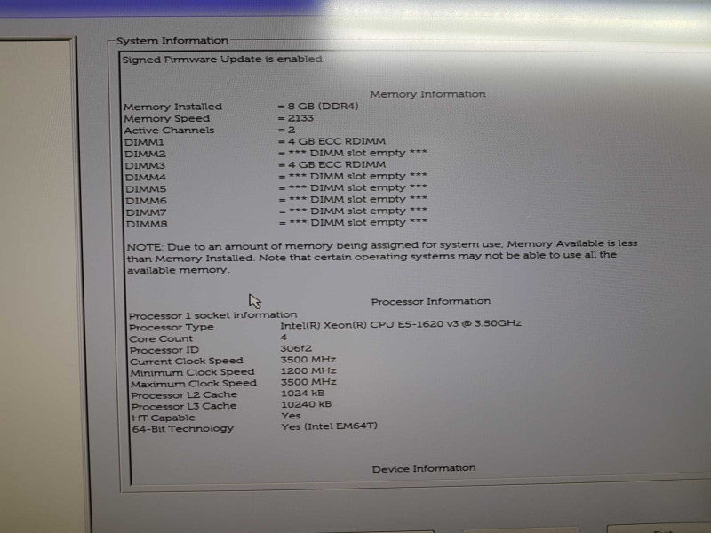 Dell Precision T5810 Xeon E5-1620 V3 @ 3.50ghz / 8gb ram / quadro K4200  #
