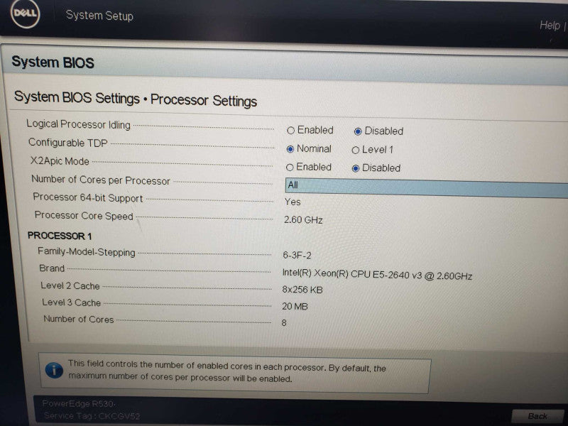 Dell PowerEdge R530 1x Xeon E5-2640 v3 @ 2.60GHz 32 GB DDR4 RAM H730 Mini )