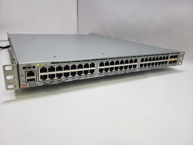 Brocade BR-VDX6740T 48 Port Gigabit Switch 2x PSU RackMount Ears+ Rail  )