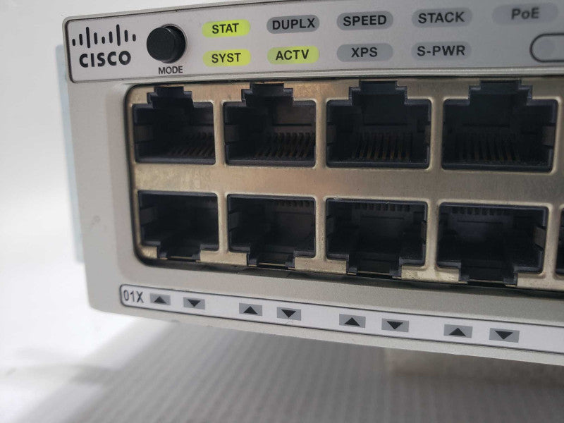 Cisco WS-C3850-48F-S 48-Port Ethernet PoE Switch with 1x1100W Power Supply )