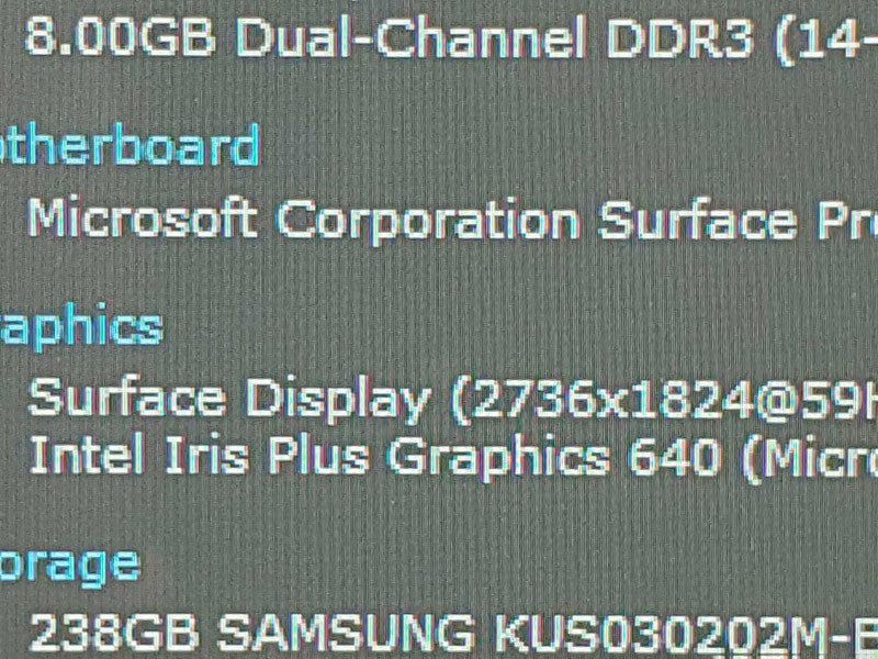 Microsoft Surface Pro 5 (1796) i7-7660U 8GB RAM 256GB Storage Q|