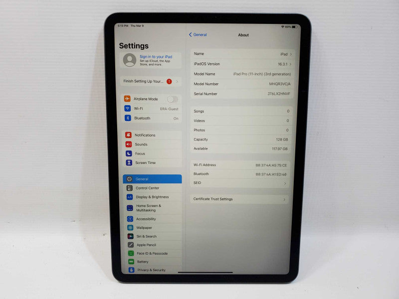 Apple iPad Pro 3rd Gen 11-Inch - 128 GB - Gray [A2377] (