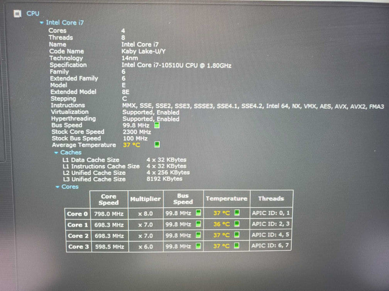 Lenovo ThinkPad T14 Gen 1 Core i7-10510U @ 1.8GHz 16GB DDR4 500GB SSD (