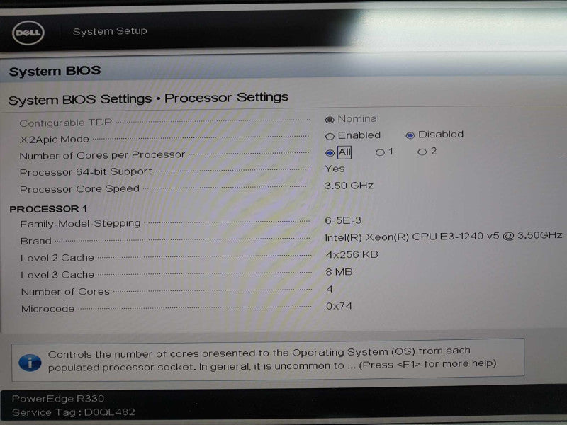 Dell Poweredge R330 Xeon E3-1240 v5 @ 3.50ghz / 64gb ram / H330 raid ctrl #