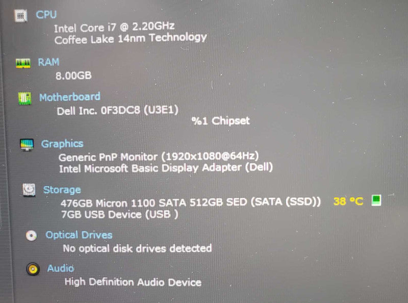Dell XPS P56F 15.6\\" Core i7-8750H @ 2.2GHz 8GB DDR4 500GB SSD (