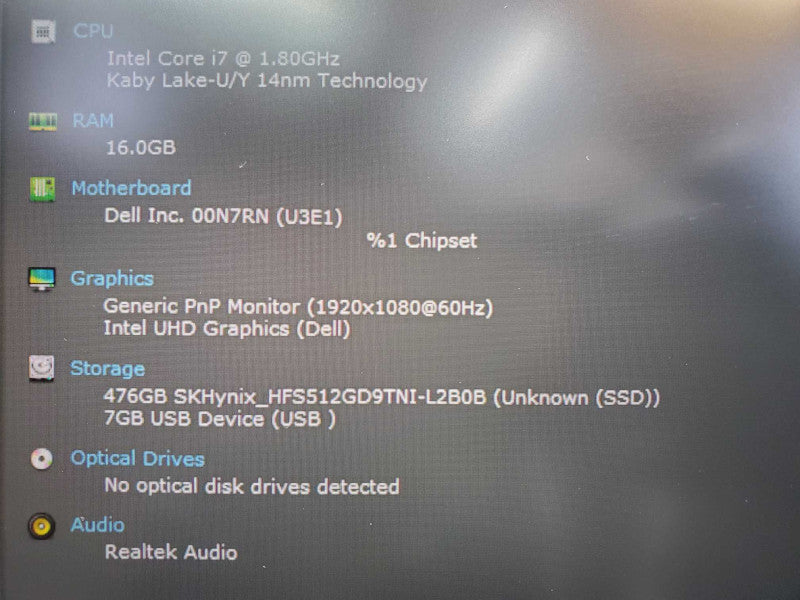 Dell Latitude 7410 Core i7-10610U @ 1.8 GHz 16GB DDR4 500GB SSD (