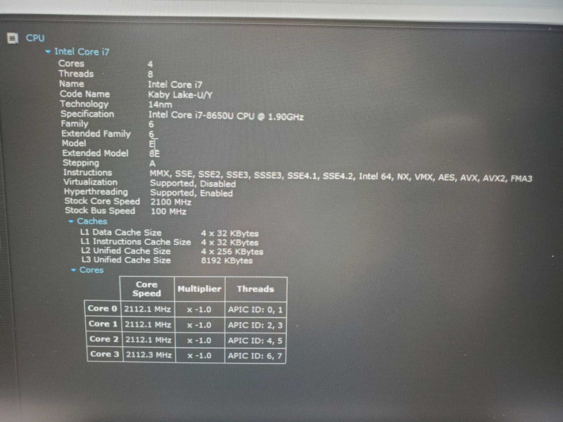 Dell Latitude 7490 i7-8650U @ 1.9GHz 16GB DDR4 250GB SSD (