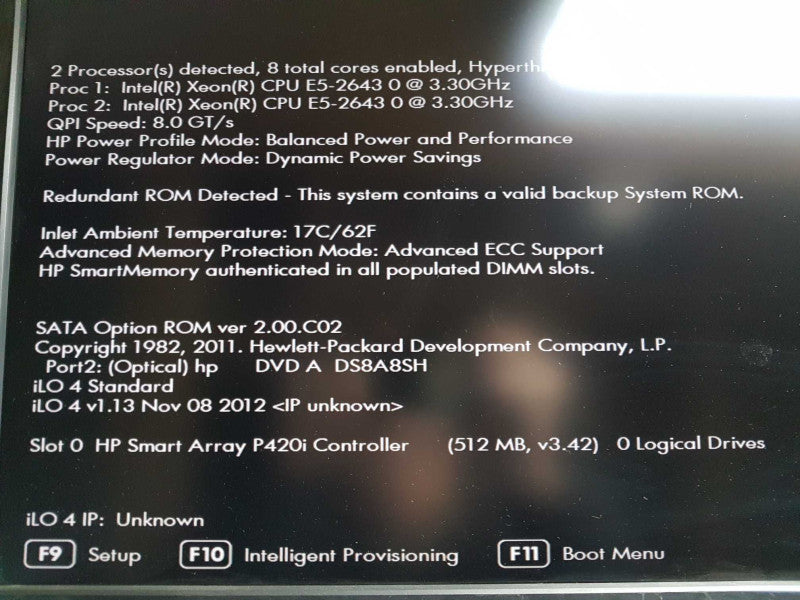 HP Proliant DL380p Gen8 2x Xeon E5-2643 @ 3.30ghz / 48gb ram / P420i Raid  #