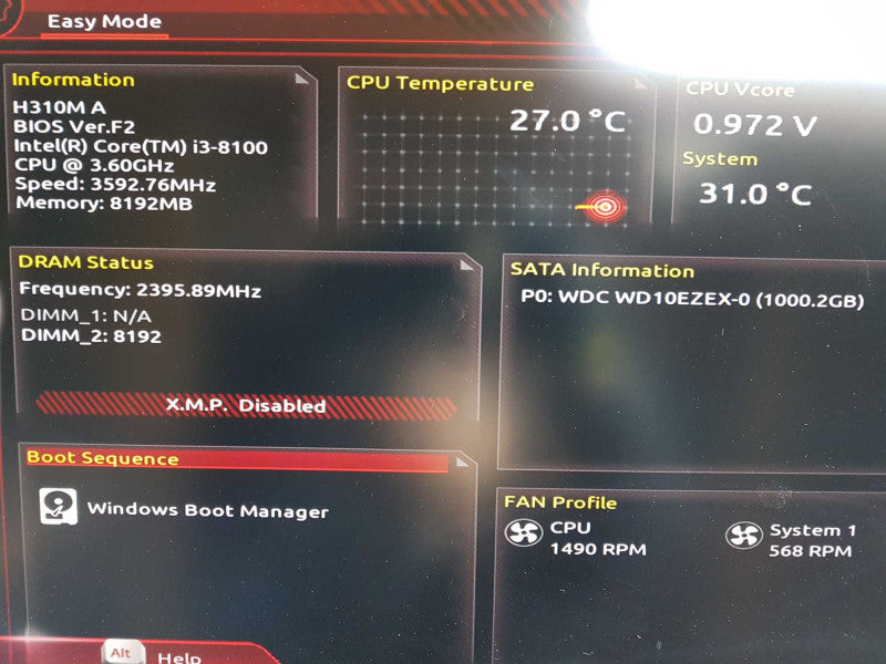custom PC i3-8100 @ 3.60ghz / 8gb ram / Quadro K620 GPU / READ #