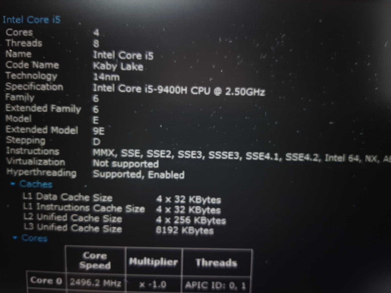 Dell Latitude 5401 14\\" i5-9400H @ 2.5GHz 8GB DDR4 256GB NVme $