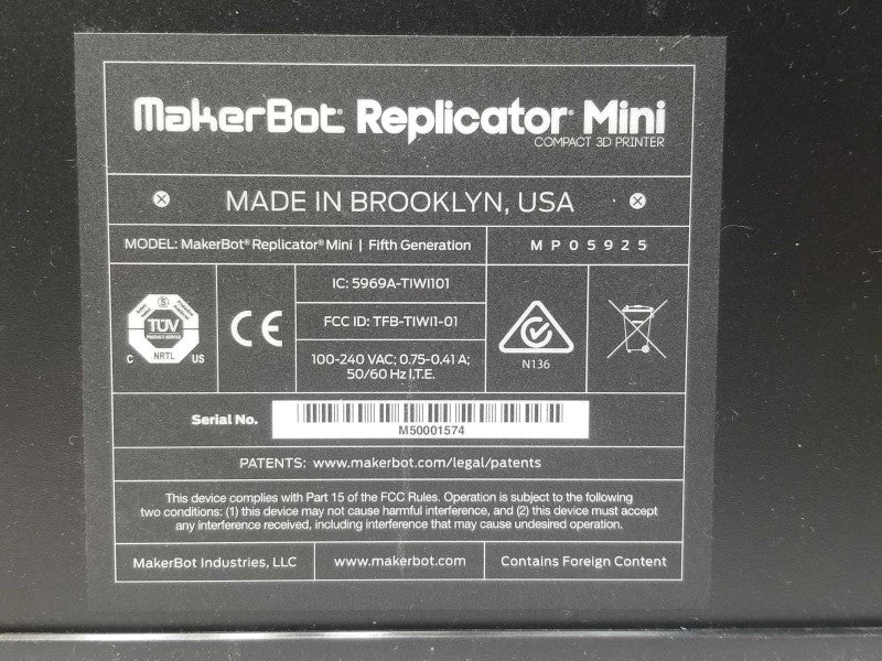 MakerBot Replicator Mini Compact 3D Printer Fifth Generation MP05925, READ _