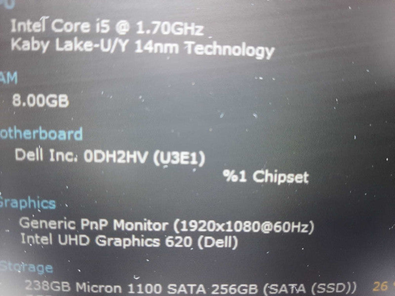 Dell Latitude 5490 14\\" i5-8350U 1.60GHz 8GB DDR4 256GB NVme $