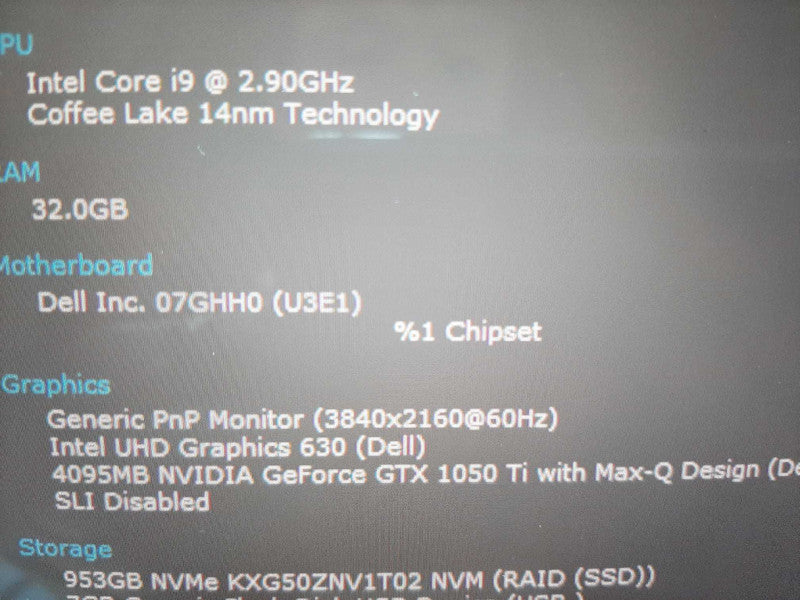 Dell XPS 15  9570 15.6\\" Touch Screen i9-8950HK 32GB DDR4 GTX 1050 Ti(4GB) 1TB NVMe $