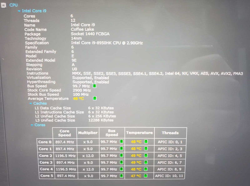 Dell XPS 15 9570 Core i9-8950HK @ 2.9GHz 16GB RAM 1TB NVMe GTX 1050TI 4GB (
