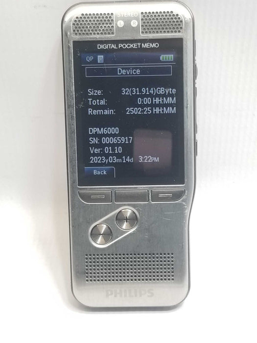 Philips DPM6000 Digital Pocket Memo Voice Recorder / Dictaphone 32GB _