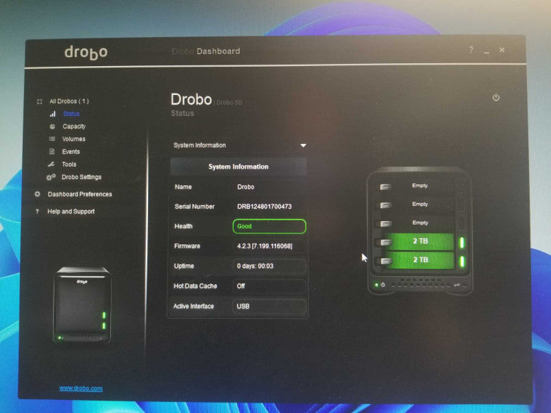 Drobo 5D DRDR5-A, 5 x 3.5\\" Bay, 2x 2TB HDDs, 2x Thunderbolt Ports _