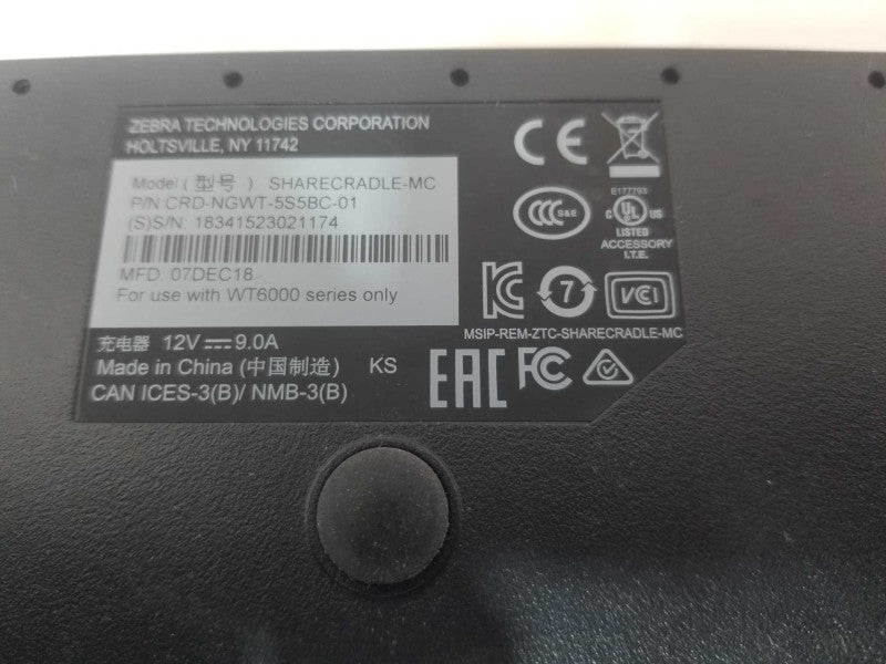 Zebra CRD-NGWT-5S5BC-01 5-Bay Charger for WT6300&WT6000 Wearable w/ Power SEE _