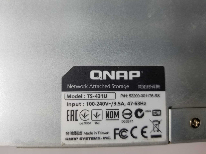 QNAP TS-431U 4-Bay Network Attached Storage, 4x HDD Caddies, No HDD _