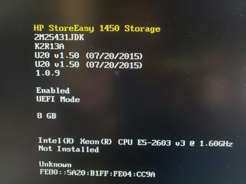 HP StoreEasy 1450 4-Bay NAS Server Xeon E5-2603(v3) 1.6Ghz/8GB, P440, NO HDDs ~