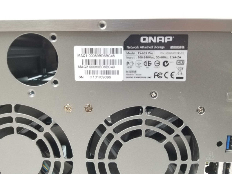 QNAP TS-669 Pro 6 Bay Turbo NAS Server for SMBs w/ 2x HDD Trays, Read _