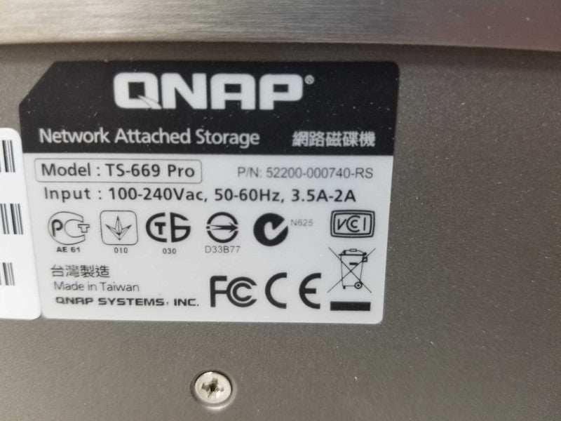 QNAP TS-669 Pro 6 Bay Turbo NAS Server for SMBs w/ 2x HDD Trays, Read _