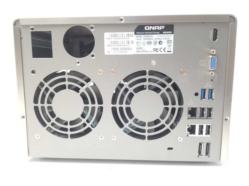QNAP TS-669 Pro 6 Bay Turbo NAS Server for SMBs w/ 2x HDD Trays, Read _