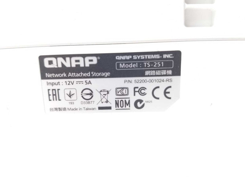QNAP TS-251 2-Bay Network Attached Storage 2x HDD Trays, Read _