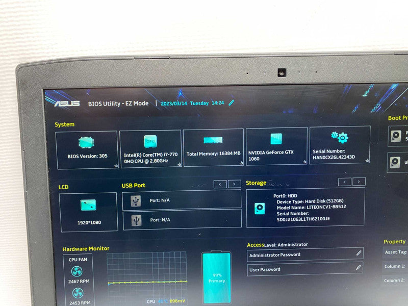 ASUS ROG GL503VM with i7-7700HQ 16GB RAM & 512GB Storage  -
