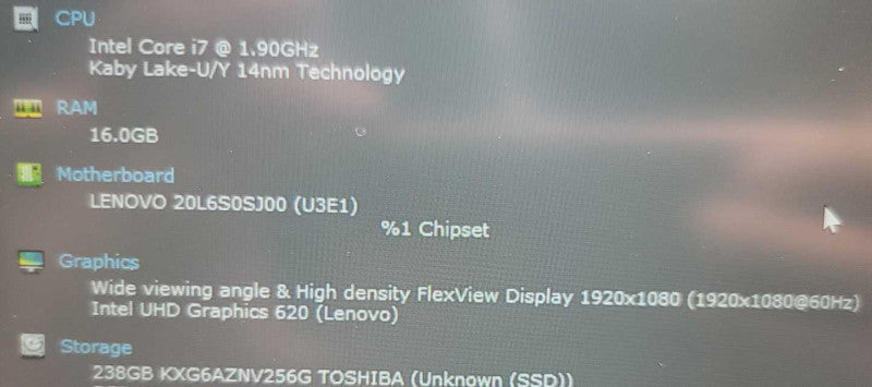 Lenovo ThinkPad T480 14\\"FHD i7-8650U 1.9GHz 16GB RAM 256GB SSD =