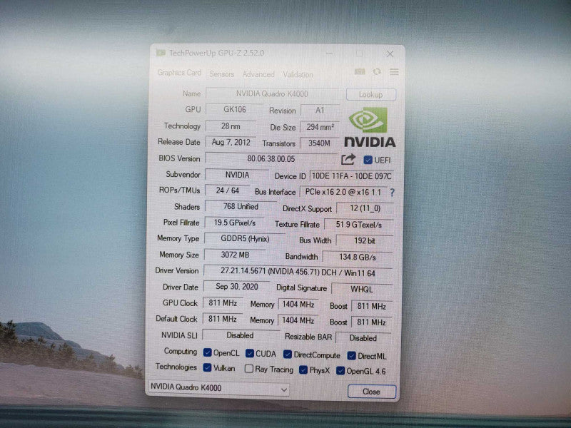 Nvidia Quadro K4000 3GB [Nvidia] (