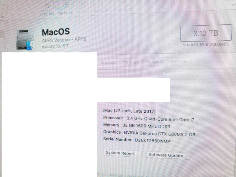 iMac 27\\" - L.2012 A1419 i7-3770 3.4GHz/32GB DDR3, GTX 680MX, 3TB HDD ~
