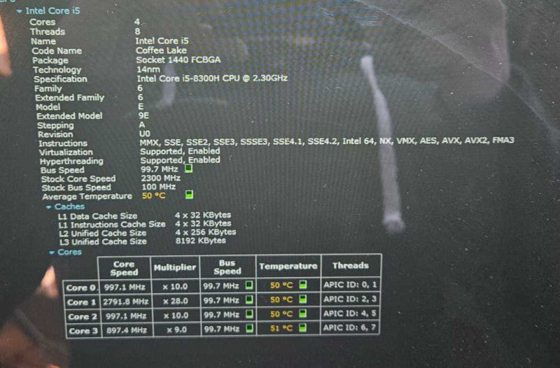 Dell Latitude 5491 i5-8300H 8 GB RAM 250 GB SSD **READ** )