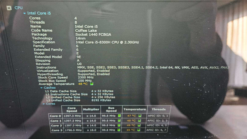 Dell Latitude 5491 i5-8300H @ 2.30 GHz 16GB RAM 250GB SSD **READ** )
