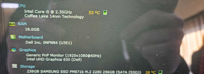 Dell Latitude 5491 i5-8300H @ 2.30 GHz 16GB RAM 250GB SSD **READ** )