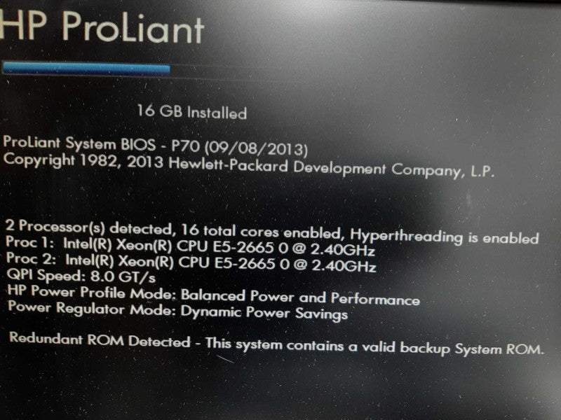 HP DL380p G8, 2x Xeon E5-2665 @ 2.4GHz, 16GB, 2x PSU, P420i, 8x 2.5\\"  $