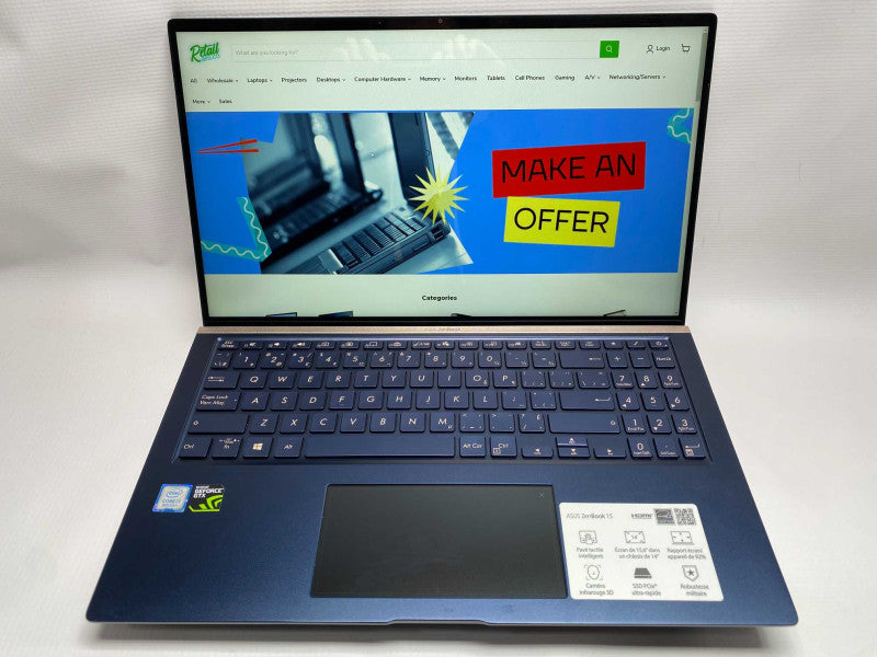 ASUS ZenBook 15 UX534F with i7-8565U CPU 16GB RAM & 512GB NVMe Storage  -