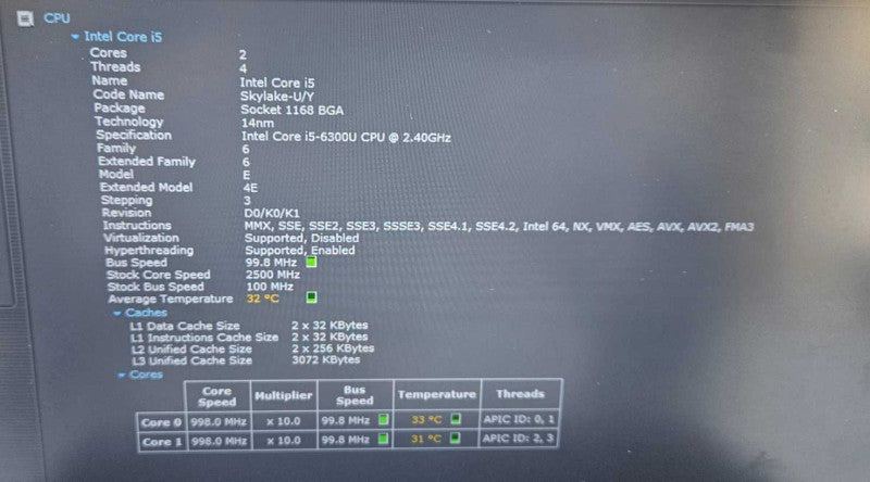 Lenovo Thinkpad T470 i5-6300U 16GB RAM 250GB SSD *READ* )