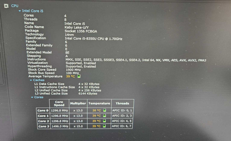 Dell Latitude 5490 i5-8350U @ 1.70GHz 8GB RAM 250GB SSD **READ** )