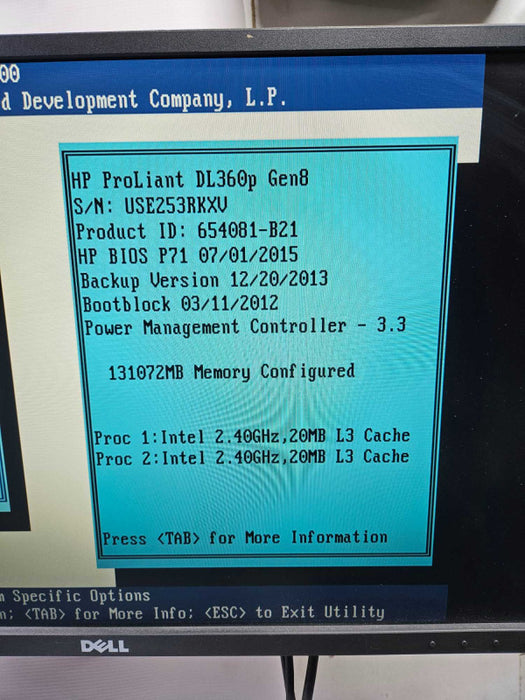 HP ProLiant DL360p Gen8 2x Xeon E5-2640 131GB ECC DDR3 B420i 2x PSU **READ** )