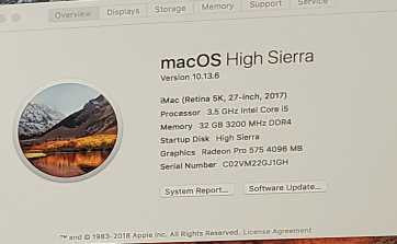 Apple iMac 2017 Retina 5K 27\\" Core I5 @ 2.5GHz 32GB DDR4 1TB HDD **READ** )