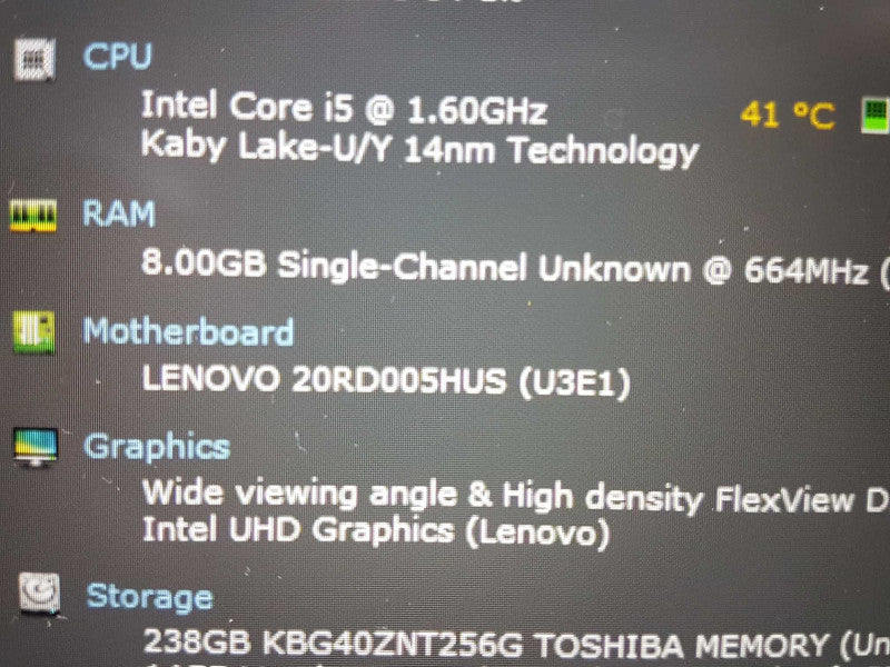 Lenovo E15 i5-10210U @ 1.60ghz / 8gb ram / 256Gb SSD / READ #