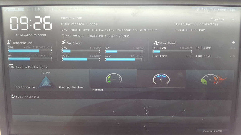 CPU/Motherboard Combo i5-2500K @ 3.30ghz / 8gb ram / P8Z68-V PRO motherboard #