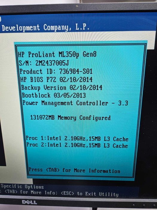 HP ProLiant ML350p Gen8 2x Xeon E5-2620 v2 @ 2.10GHz 128 GB RAM **READ** )