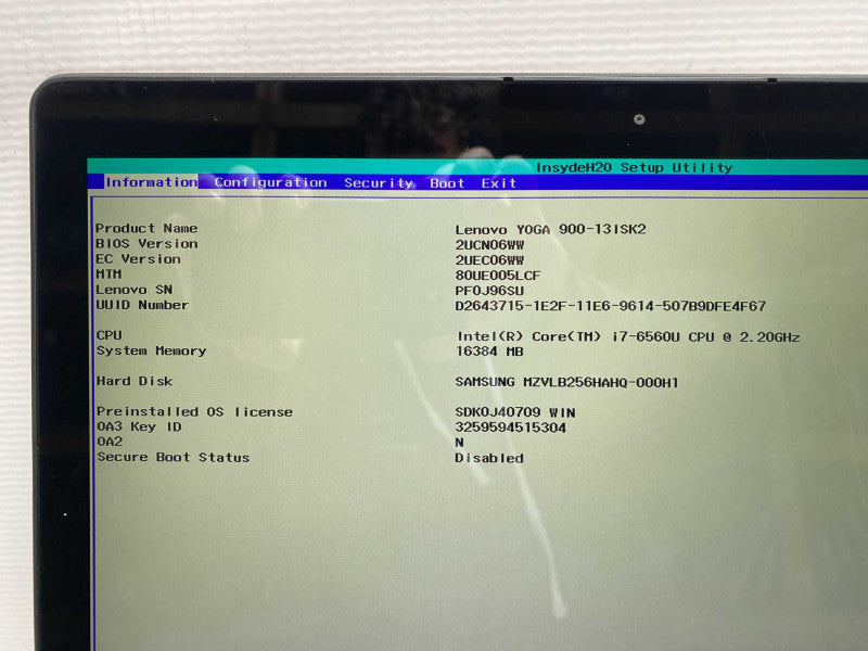 Lenovo Yoga 900-13ISK2 with i7-6560U CPU 16GB RAM & 256GB SSD Storage READ  -