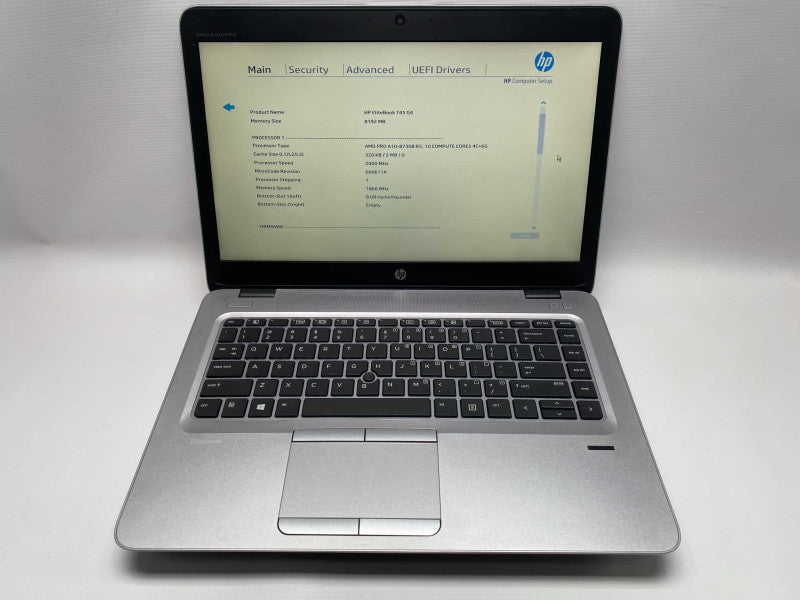HP EliteBook 745 G4 with AMD PRO A10-8730B CPU 8GB RAM & 256GB SSD Storage  -